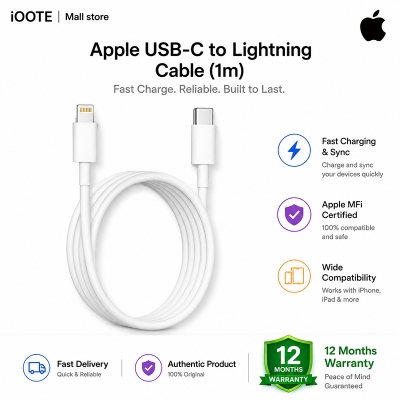 Picture of Apple USB-C to Lightning Cable 1M | MFi Certified Fast Charging Cable for iPhone & iPad | 12 Months Warranty - White