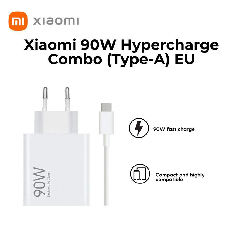 Picture of Xiaomi 90W HyperCharge Type-A Fast Charger Combo with 100cm Cable | 3 Months Warranty - White