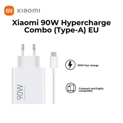 Picture of Xiaomi 90W HyperCharge Type-A Fast Charger Combo with 100cm Cable | 3 Months Warranty - White