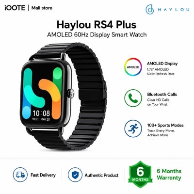 Picture of Xiaomi Haylou RS4 Plus AMOLED 60Hz Display Smart Watch | 3 Months Warranty - Black