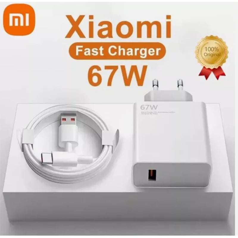 Picture of Xiaomi 67W Charger Set with Type-C Cable (MDY-12-ES)- EU - White