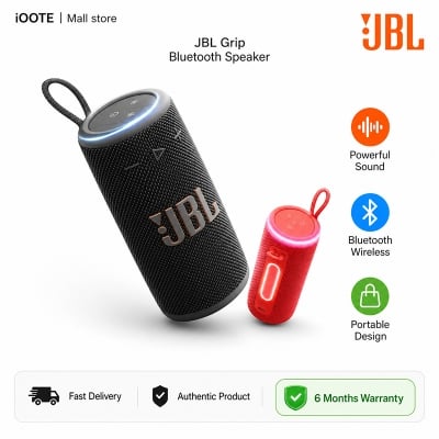 Picture of [Original] JBL Grip Bluetooth speaker launched with 16W driver, IP68 rating, 14h battery & dynamic lighting | 6 Months Warranty - black