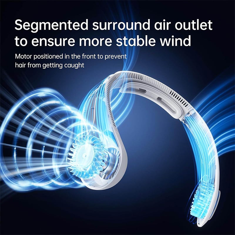 Picture of JISULIFE Neck Fan Life4, Neckbrace Personal Hands Free, 5 Speed Gears Adjustment, 5000 mAh Wearable Bladeless Quiet Rechargeable for Outdoor Indoor, Gifts for Women Men - Multicolor