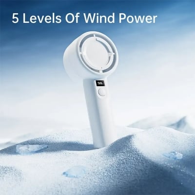 Picture of Plextone F2 5 Gear Handheld Fan With Display 1200mah - White