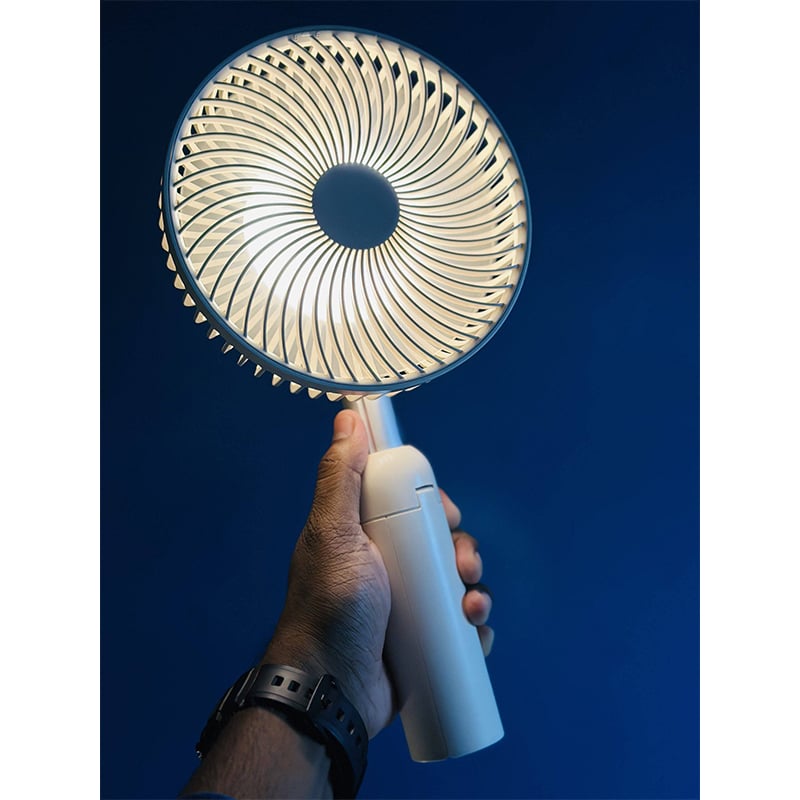 Picture of Azeada PD-F27 Portable Rechargeable Multipurpose Summer Cooler fan 4000mah Rechargeable Versatile Outdoor Stretchable Fan Original Long Battery Life Multipurpose Summer Cooler Desktop Fan with Tripod Stand | 6 Months Warranty - Multicolor