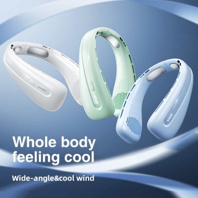 Picture of RTAKO N03 Wide Ice Ring Hanging Neck fan Super Large Capacity 3600mah, Brushless motor, 5 wind speeds | 6 Months warranty - Multicolor