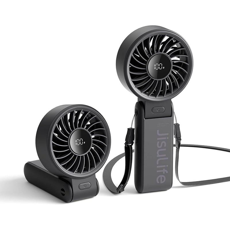 Picture of JISULIFE Handheld Fan Life7 – 3-in-1 Foldable Portable Fan with LED Display, 5-Speed & Rechargeable Battery | 6 Months Warranty - 3600mAh