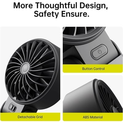 Picture of JISULIFE Handheld Fan Life7 – 3-in-1 Foldable Portable Fan with LED Display, 5-Speed & Rechargeable Battery | 6 Months Warranty - 3600mAh