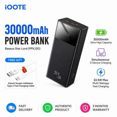 Picture of Baseus Star-Lord 30000mAh 22.5W Fast Charging Power Bank with Digital Display | 3 Months Warranty - Black