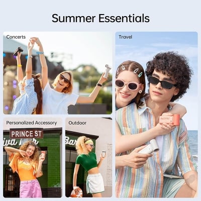 Picture of JISULIFE Portable Handheld Fan Life9, Turbo Power High Speed Air [18H Max Cooling Time], 5 Gear Wind, 5000mAh Rechargeable, Mini Pocket Design, Personal Fan for Travel Concerts Camping Makeup - Multicolor
