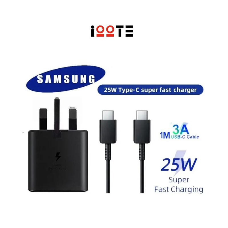 Picture of Samsung 25w Super Fast Charger Samsung USB-C To USB-C PD Charger Adaptive To Qualcomm 3.0 Super Fast Charging - Black