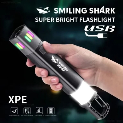 Picture of SMILING SHARK SD-1018A Outdoor Flashlight Strong Light with Floodlight Side Lights - Multicolor
