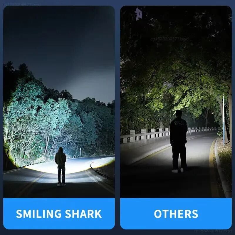 Picture of SMILING SHARK SD-1018A Outdoor Flashlight Strong Light with Floodlight Side Lights - Multicolor