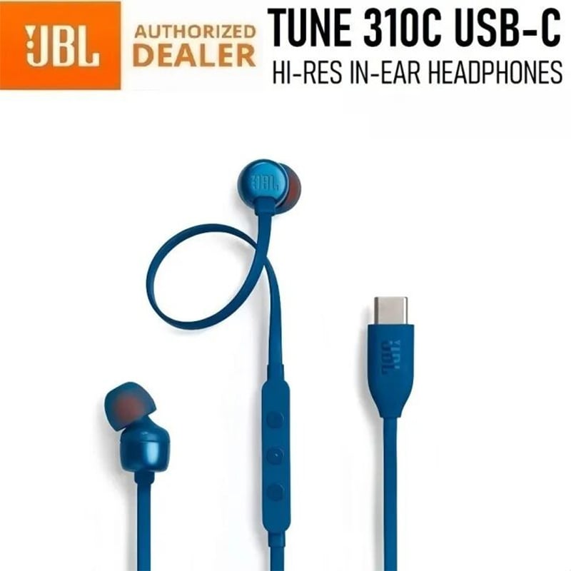 Picture of [ORIGINAL] JBL Tune 310C USB Type C Wired Hi-Res In-Ear Headphones Wired Earphones with Microphone - Black