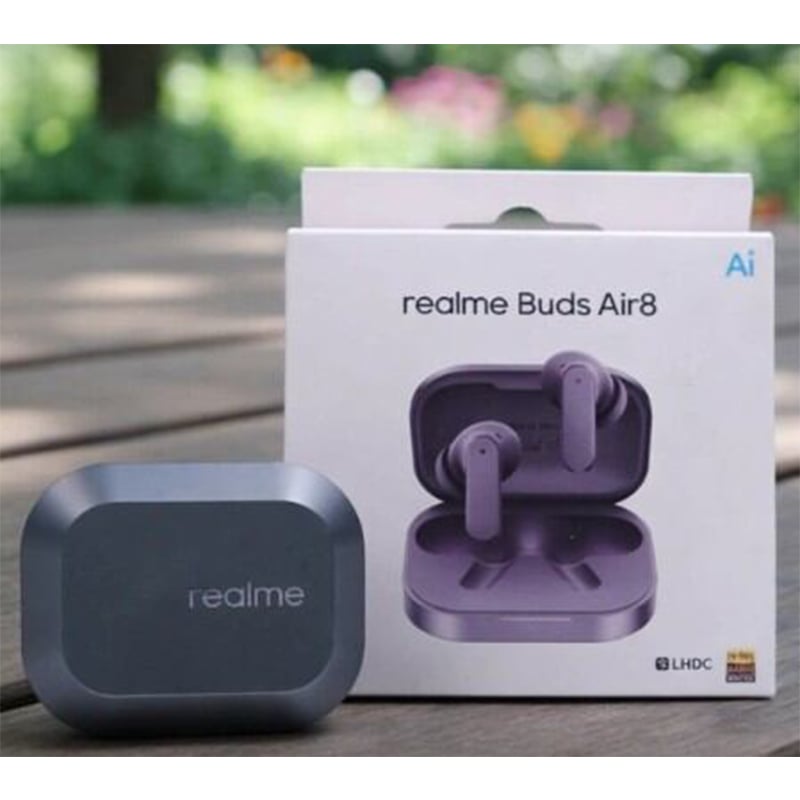 Picture of Realme Buds Air 8 55dB ANC earbuds ,11mm+6mm Dual Dynamic Bass Drivers,58Hrs Playtime, 55dB ANC,6 Mic ENC, 45ms Low Latency, 360° Spatial Audio, Hi-Res LHDC, IP55 Dust & Water Resistant, BT v5.4