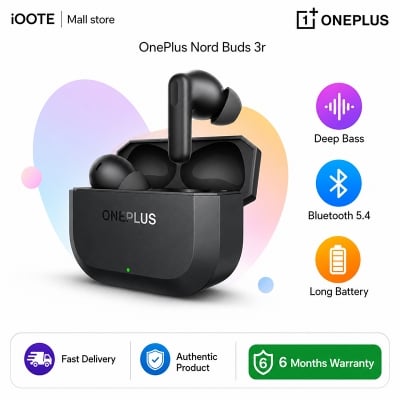 Picture of OnePlus Nord Buds 3r TWS Earbuds up to 54 Hours Playback, 2-mic Clear Calls, 3D Spatial Audio, AI Translation, 12.4mm Drivers, Dual-Device Connectivity, 47ms Low Latency | 6 Months warranty - Ash Black