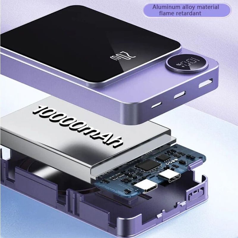 Picture of AWEI P39K 15W Wireless Magnetic 10000mAh Power Bank / 22.5W 5A PD 20W Super Fast Charging / Digital Display - Multicolor