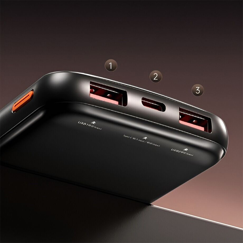 Picture of AWEI P10K 10000mAh Fast Charging 22.5W Dual USB Output Ports Digital Display Power Bank - Black