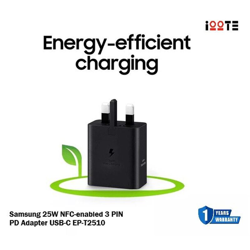Picture of Samsung 25W NFC-enabled 3 PIN PD Adapter USB-C EP-T2510
