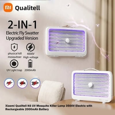 Picture of Xiaomi Qualitell K6 UV Mosquito Killer Lamp 3500V Electric with Rechargeable 2000mAh Battery - White