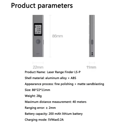 Picture of Xiaomi ATuMan LS-P 40m Laser Range Finder High Precision Infrared Measurement - Grey
