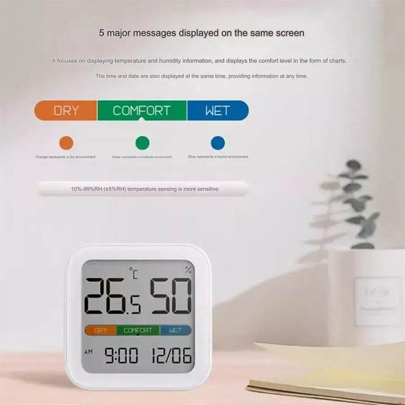 Picture of Xiaomi Miiiw Comfort Temperature And Humidity Clock S210 Model MW22S06 - Black