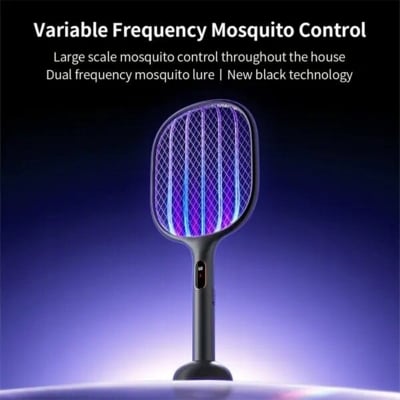 Picture of Xiaomi Qualitell S2 Digital Mosquito Swatter 2500V Powerful, 3000mAh Rechargeable Lithium Battery  and Safe Mosquito Killer - Black