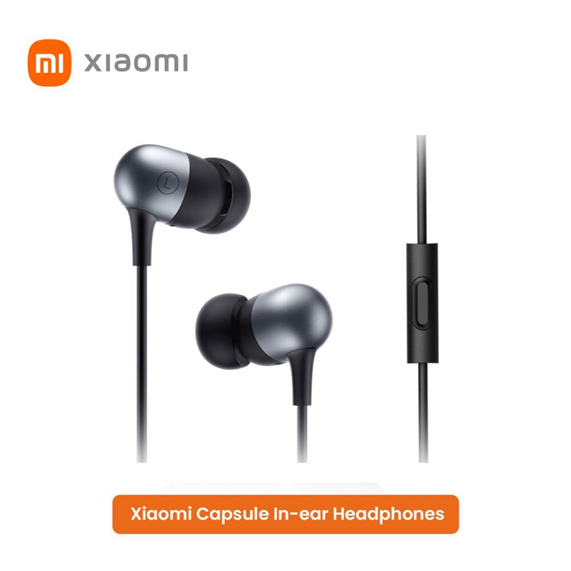 Picture of Xiaomi Capsule Earphone  3.5mm In-Ear Stereo Headset With Microphone Wire Control Headphone - Black