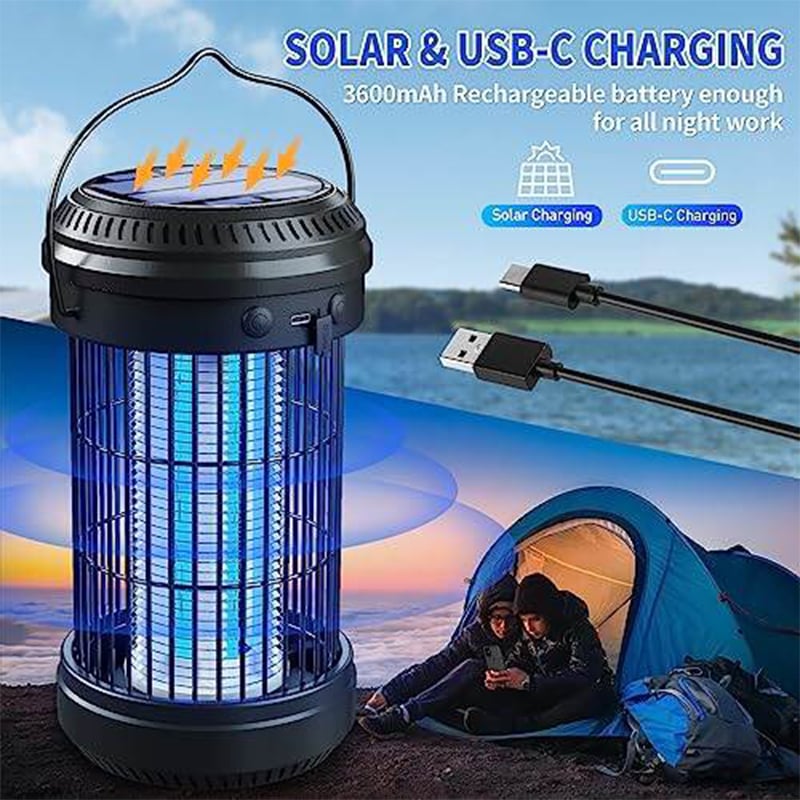 Picture of Xiaomi Qualitell D6 Dudu Cream 16002 Solar Mosquito Killer — 3-in-1 Electric Bug Zapper for Outdoor Use, Solar-Powered Insect Repellent Lamp | 6 Months Warranty - Black