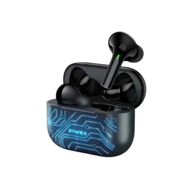 Picture of Awei T29 Pro True Wireless Games Earbuds With RGB Color Lighting Charging Case - Black