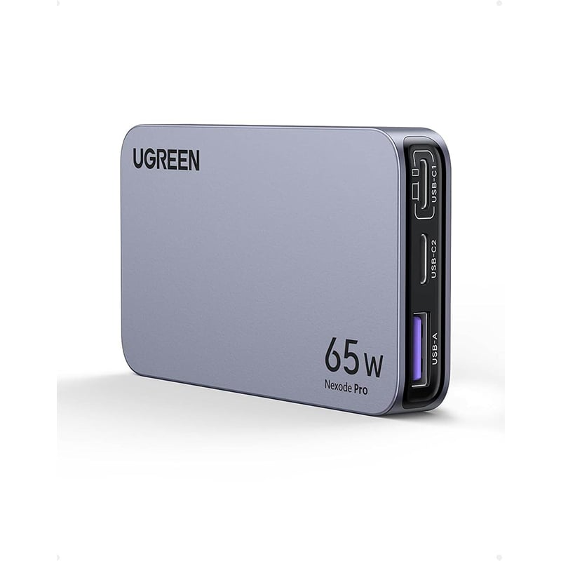 Picture of UGREEN Nexode Pro 65W GaN USB C Slim Wall Charger, 3-Port Compact Fast PPS Charger for iPhone 17/16/15 Series, MacBook Air, iPad Pro, Galaxy S25/S24, Pixel 10/9, Steam Deck - Grey