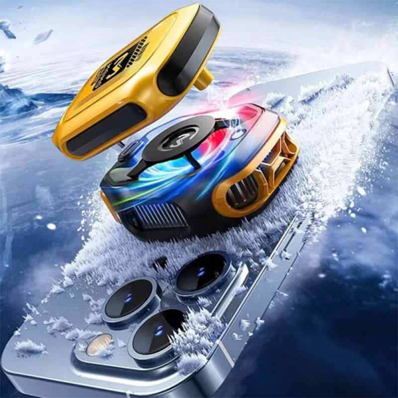Picture of MEMO CX12 Gaming Phone Cooler Fan with Digital Display | AI Temp Control & Backup Battery | 3 Months Warranty - Multicolor