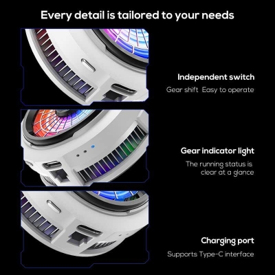 Picture of Memo CX20 Magnetic Phone Cooler for Cooler Gaming Performance - Multicolor