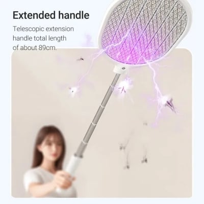 Picture of Xiaomi Qualitell L1 Retractable Electric Mosquito Swatter 2500V High Voltage 2000mAh Battery Household Rechargeable Mosquito Killer With LED Green Light - White