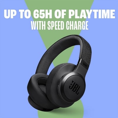 Picture of [Original] JBL LIVE 770NC Wireless Over-Ear Headphones – Adaptive Noise Cancelling, JBL Signature Sound, 70H Battery, Smart Ambient & Bluetooth 5.3, JBLLIVE770NCBLK, Black - Black