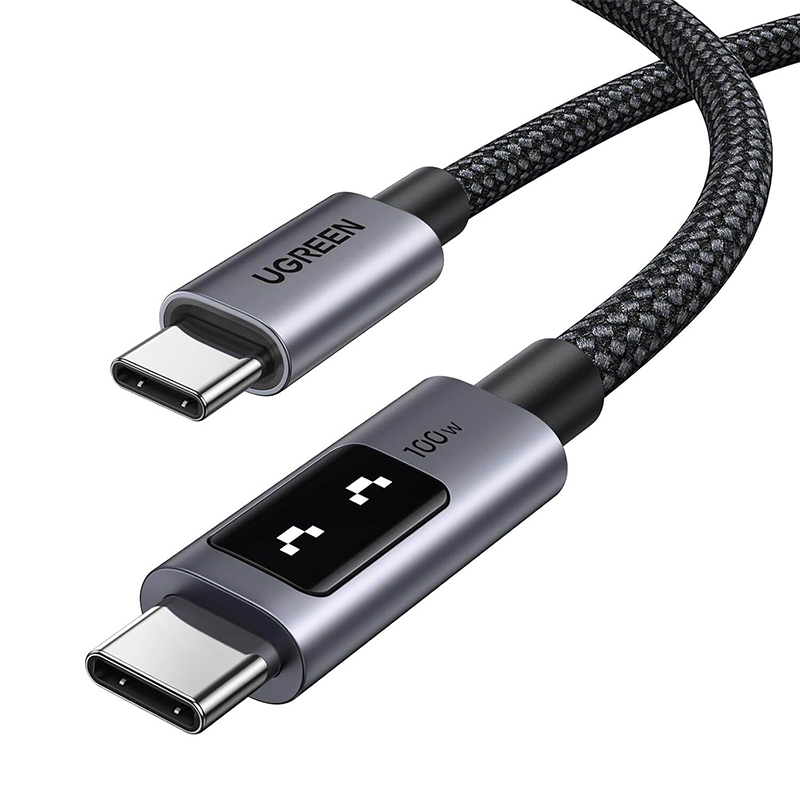 Picture of UGREEN Uno USB C to USB C Cable 100W Fast Charging Cable Type C Charging Cord with LED Display for iPhone 17/17 Air/17 Pro/17 Pro Max/16, MacBook Pro/Air, iPad Pro/Air, Galaxy S25 Ultra 1M Black
