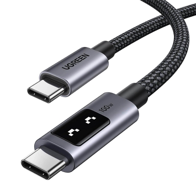 Picture of UGREEN Uno USB C to USB C Cable 100W Fast Charging Cable Type C Charging Cord with LED Display for iPhone 17/17 Air/17 Pro/17 Pro Max/16, MacBook Pro/Air, iPad Pro/Air, Galaxy S25 Ultra 1M Black