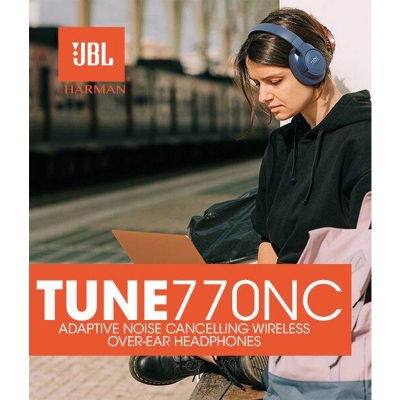Picture of [Original] JBL Tune 770NC Adaptive Noise Cancelling Wireless Over-Ear Headphones, Pure Bass Sound, Smart Ambient, Bluetooth 5.3, Le Audio, VoiceAware, 70H Battery, Multi-Point Connect - Black - Black