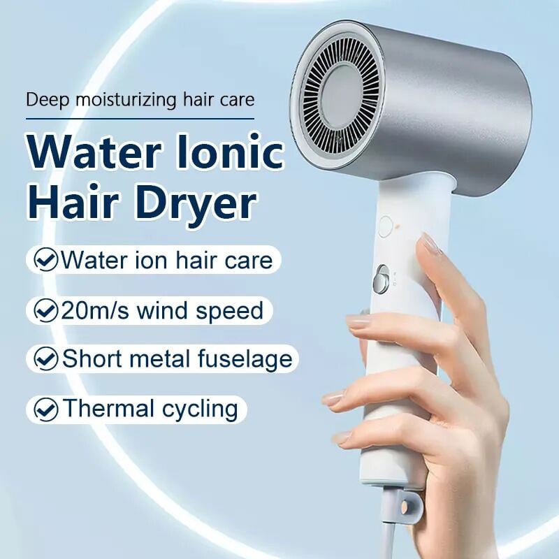 Picture of Xiaomi Mijia H500 Double Water Ion Hair Dryer Home Hair Styling Pengering Rambut Hairdryer 1800W Quick Dry - Silver