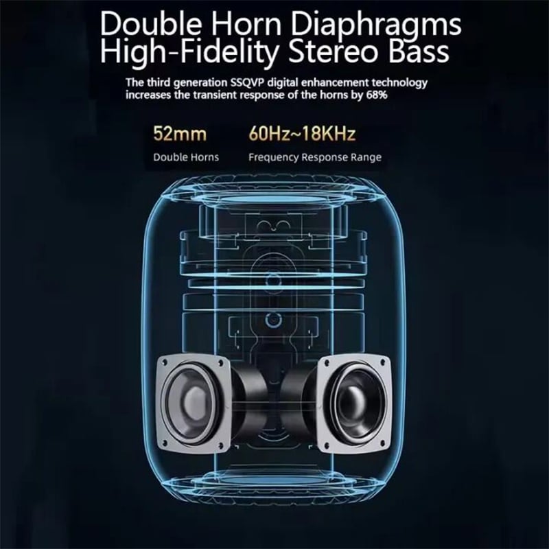 Picture of Awei Y526 Portable TWS Wireless Bluetooth Speaker Built in Mic Heavy Bass Stereo Sound IPX6 Waterproof 12H Playtime Speakers Outdoor Support TF Card Aux - Black
