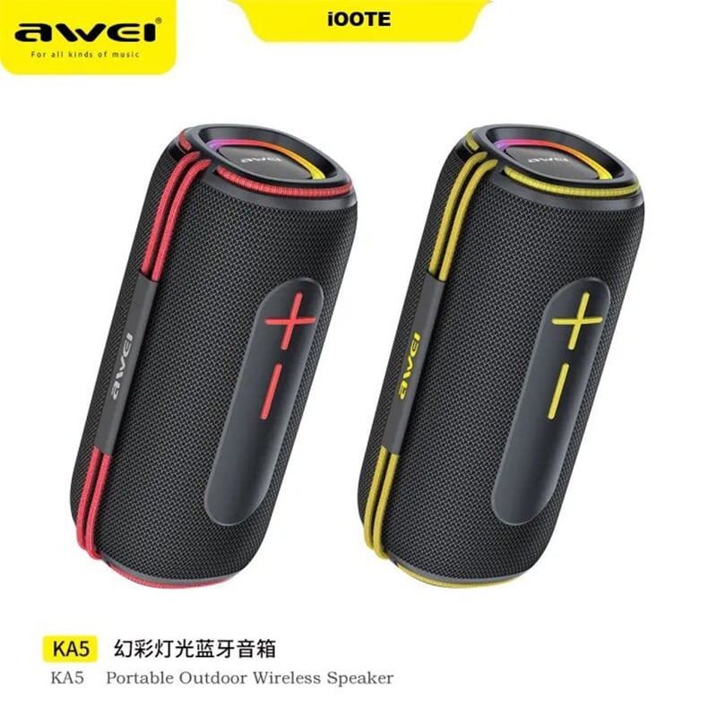 Picture of Awei KA5 57mm 20W Dual TWS Speaker ! Dual Diaphragm 360°surround sound effect Waterproof IPX5 Anti-slip & anti-impact base Wireless Bluetooth speakers