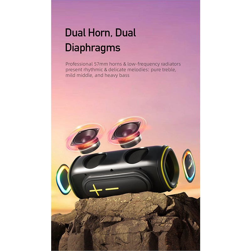 Picture of Awei KA5 57mm 20W Dual TWS Speaker ! Dual Diaphragm 360°surround sound effect Waterproof IPX5 Anti-slip & anti-impact base Wireless Bluetooth speakers