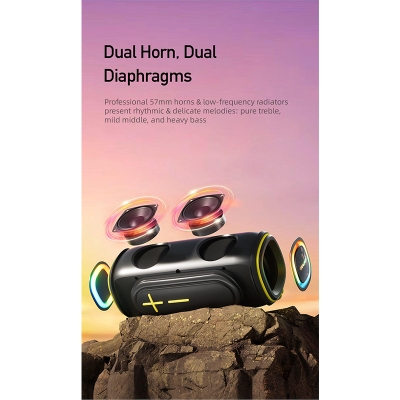 Picture of Awei KA5 57mm 20W Dual TWS Speaker ! Dual Diaphragm 360°surround sound effect Waterproof IPX5 Anti-slip & anti-impact base Wireless Bluetooth speakers