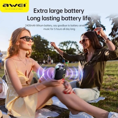 Picture of Awei KA32 Wireless Speaker HiFi Stereo Sound Treble Bass RGB Light Portable Outdoor Bluetooth Speaker Awei Speaker - Black