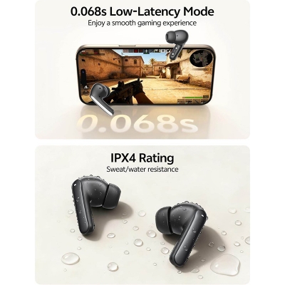 Picture of QCY MeloBuds N20 original 50DB ANC Wireless Earbuds with 40Hours Battary Backup - Black