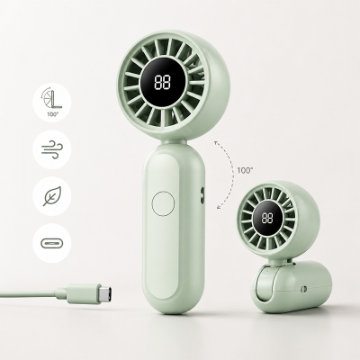 Picture of WiWU Wi-FS017 Bubble Pro Mini Handheld Fan | 3-Speed Portable Cooling Fan, Foldable Design, Mini Rechargeable Travel Fan for Office, Outdoor & Daily Use | 3 Months Warranty