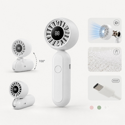 Picture of WiWU Wi-FS017 Bubble Pro Mini Handheld Fan | 3-Speed Portable Cooling Fan, Foldable Design, Mini Rechargeable Travel Fan for Office, Outdoor & Daily Use | 3 Months Warranty