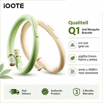 Picture of Qualitell Q1 Anti Mosquito Bracelet | Mosquito Repellent Protection |  Natural & Skin Friendly |  Comfortable & Lightweight |  Adjustable & Flexible Design |  Perfect for Outdoor & Travel | 3 Months warranty - Multicolor