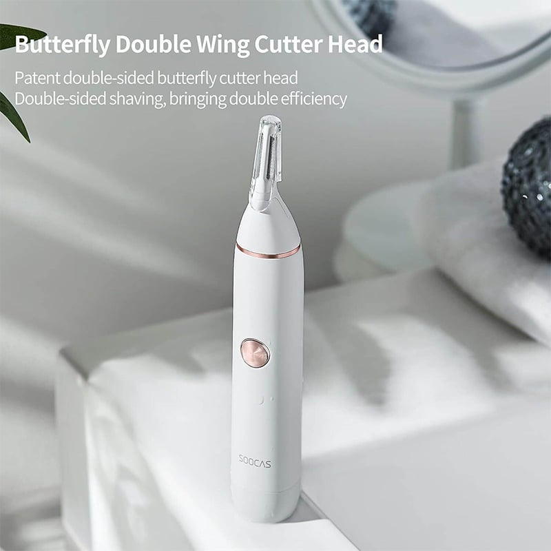 Picture of Xiaomi Soocas N1 waterproof Nose Hair Trimmer Eyebrow Clipper Sharp Blade Cordless Nasal Cleaner | 3 Months Warranty - White