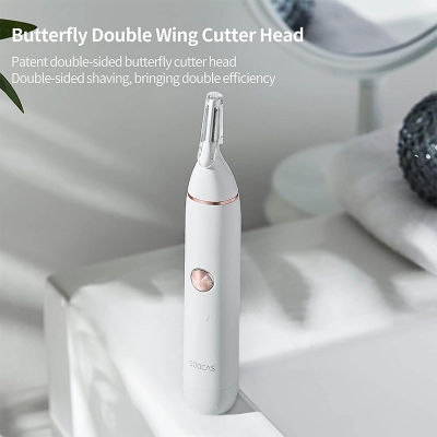 Picture of Xiaomi Soocas N1 waterproof Nose Hair Trimmer Eyebrow Clipper Sharp Blade Cordless Nasal Cleaner | 3 Months Warranty - White